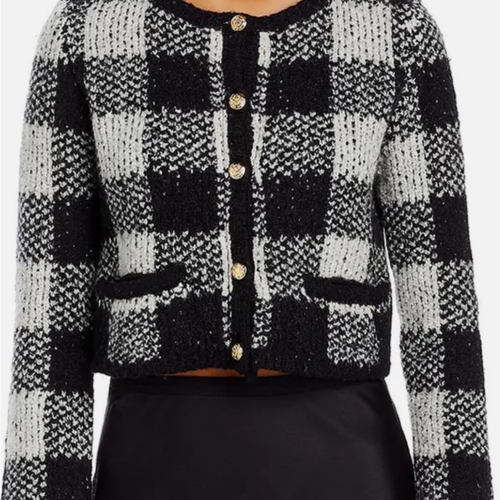 Sea New York Black and White Checkered Cardigan
